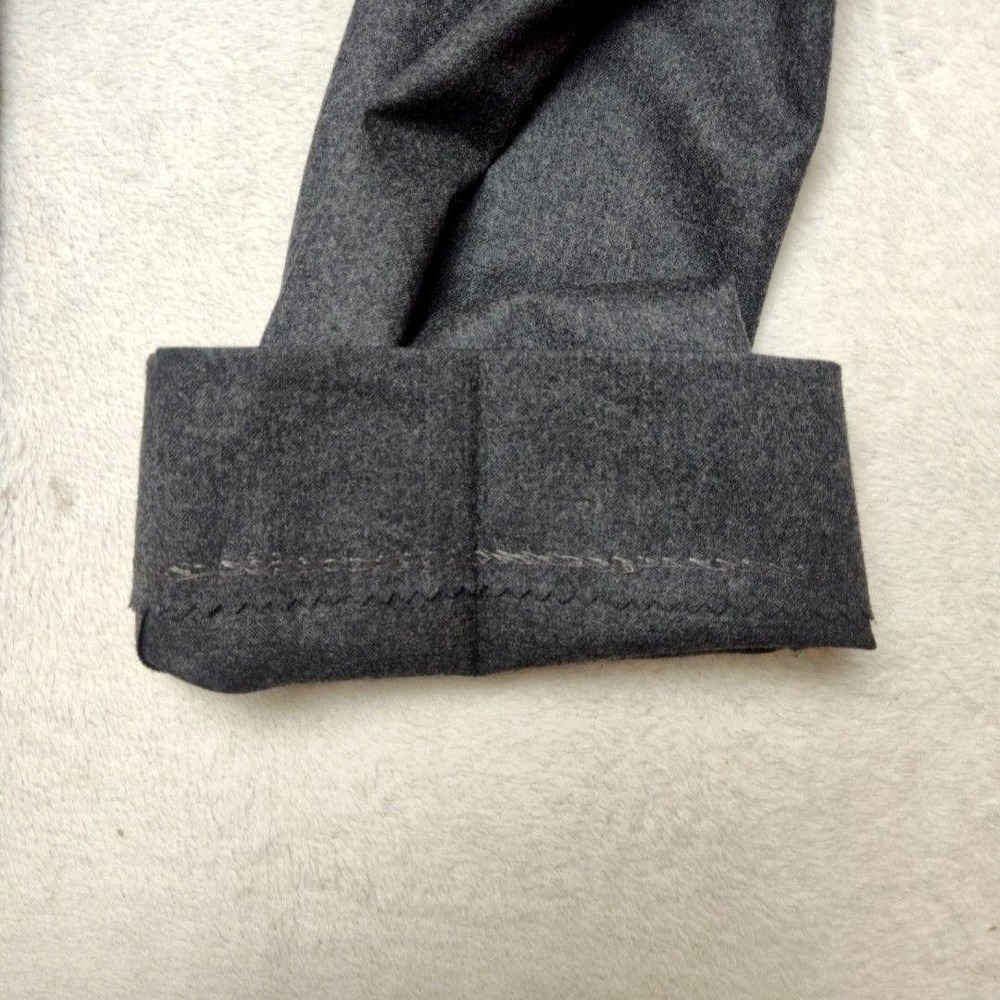 Caruso Pants Mens 36x29 Gray Wool Flannel Flat Front Superfine 120s Italy Suit - Picture 7 of 15